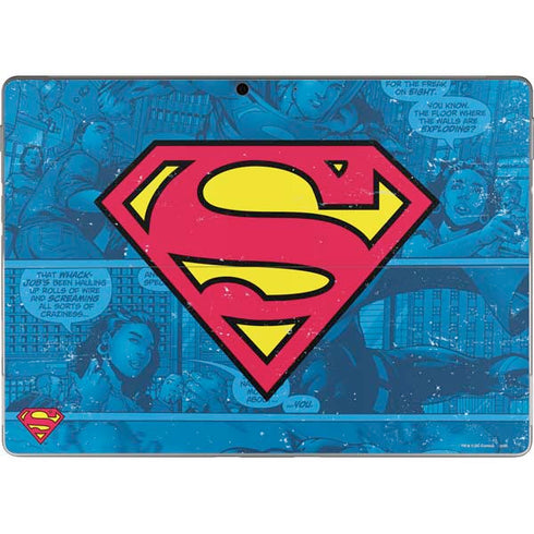 DC Comics Superman Logo Background Pattern Surface Pro 8 Skin